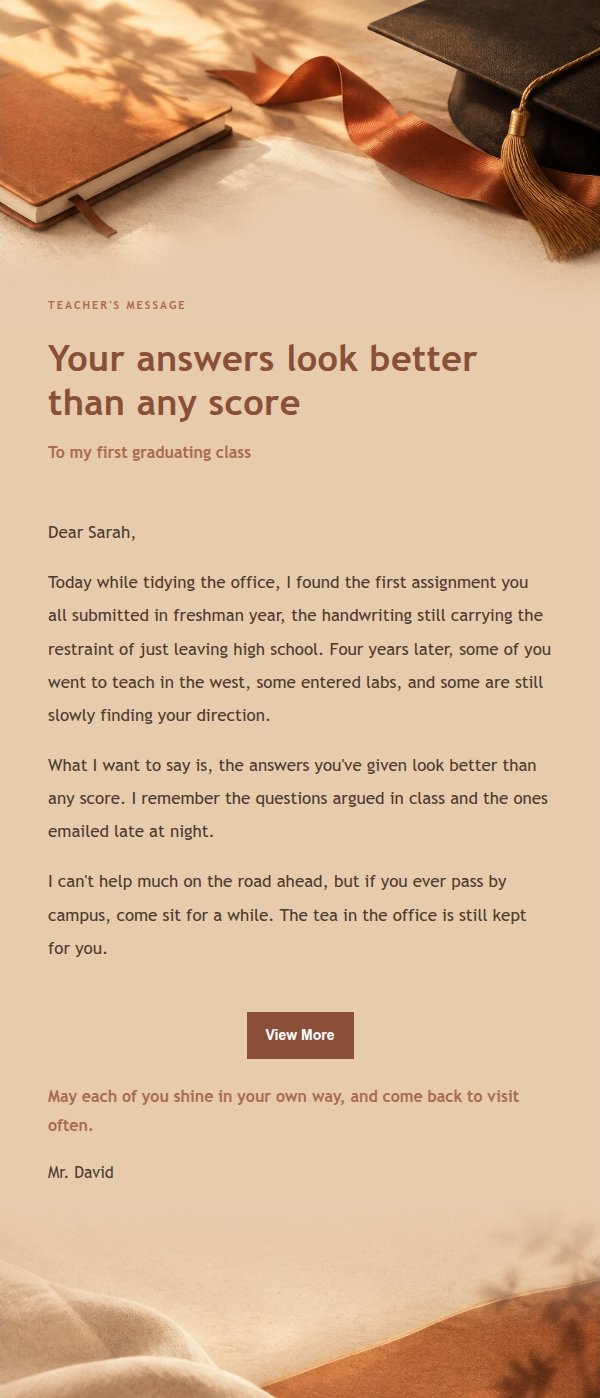 Terracotta Cream Graduation Congratulation Letter 2