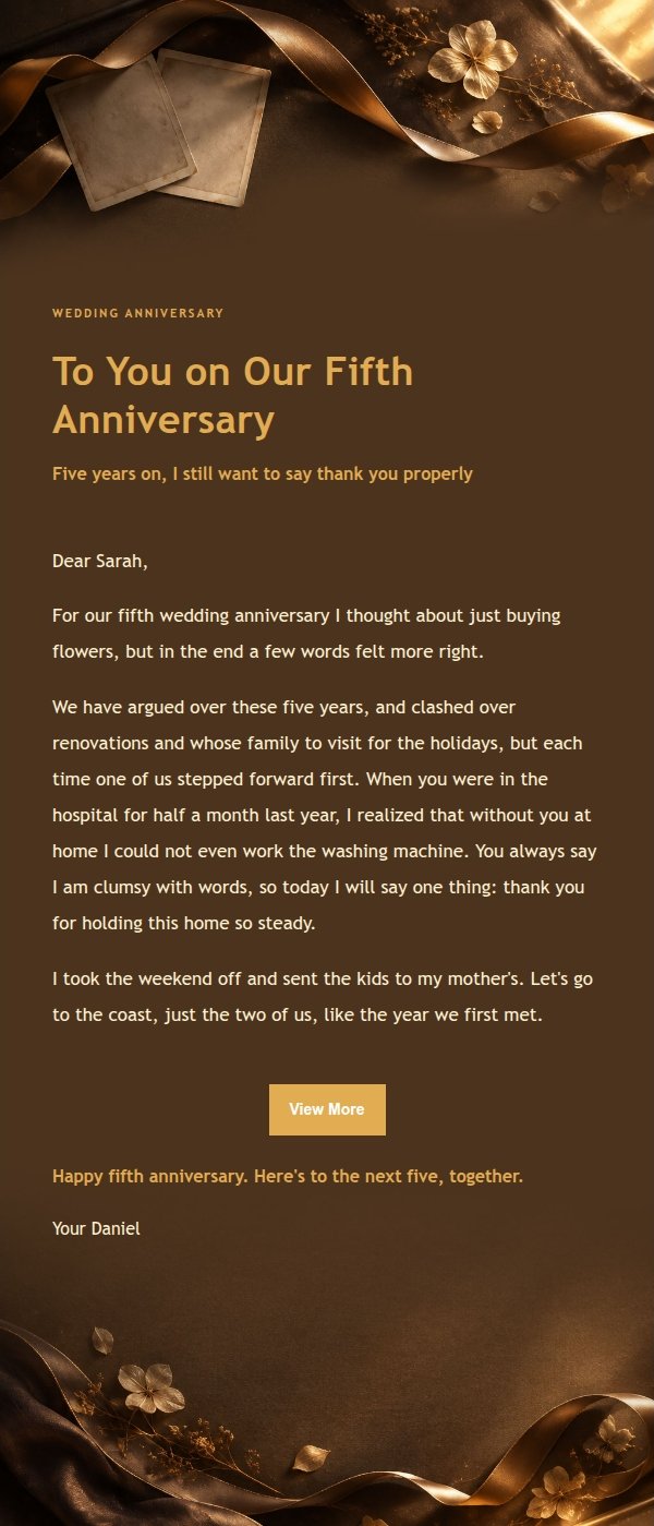 Charcoal Amber Love Anniversary Letter 2
