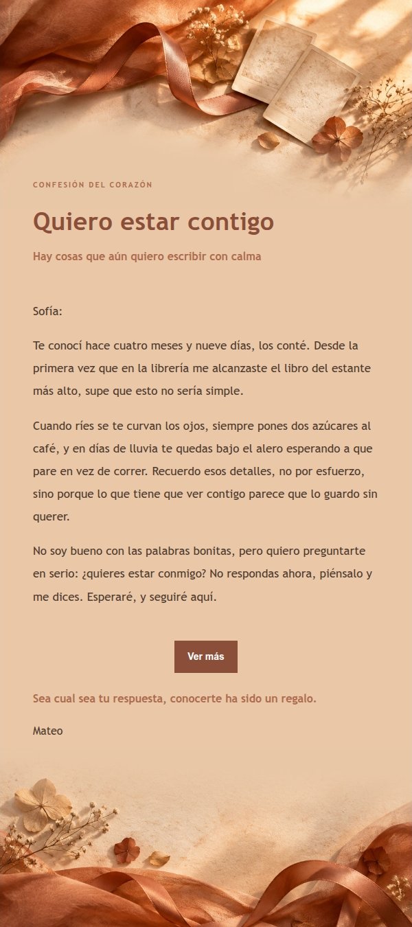 Carta de Aniversario de Amor Estilo Terracota 2