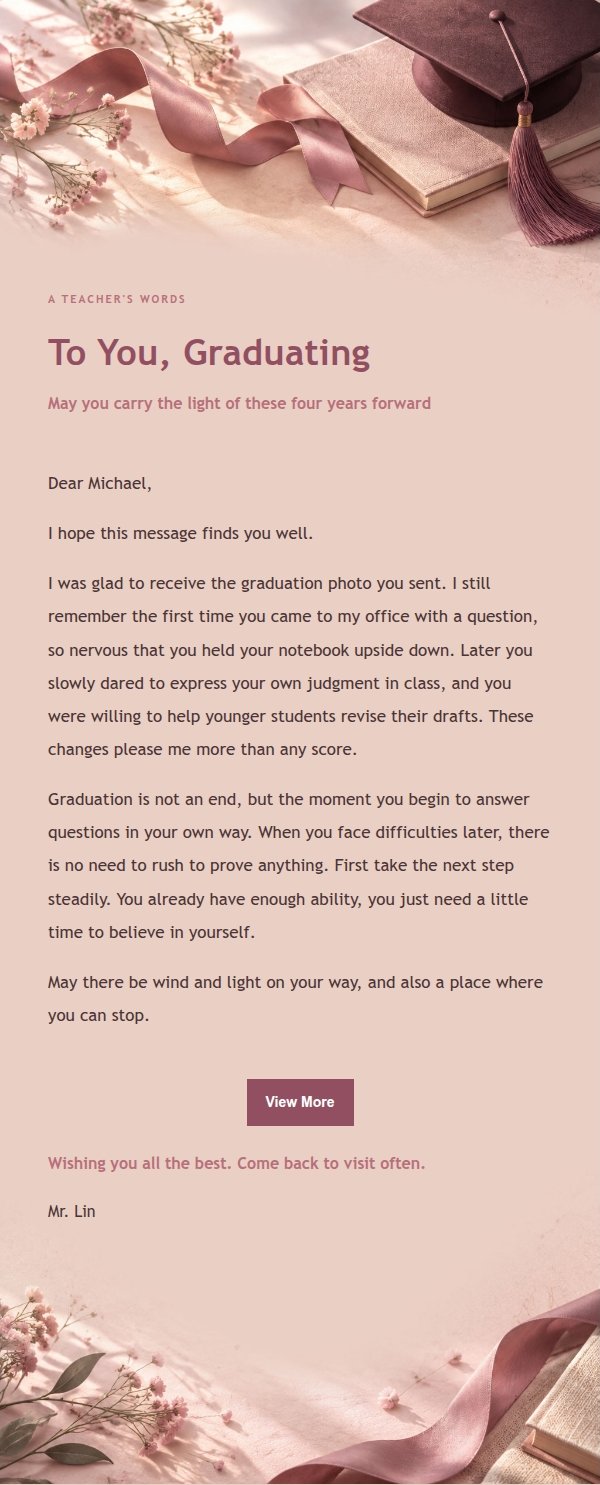 Rose Editorial Graduation Congratulation Letter 2