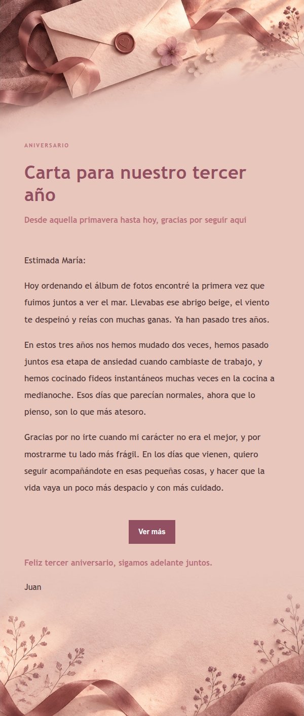 Carta de Amor Estilo Editorial Rosa 2
