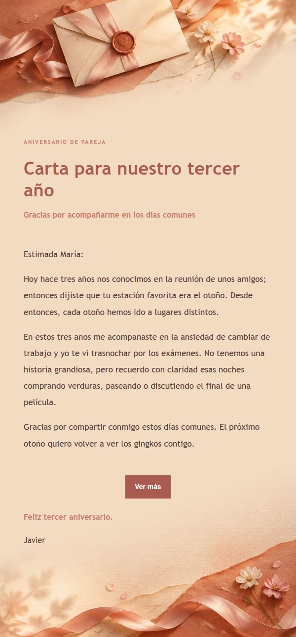Carta de Amor Confesión Coral Champán 2