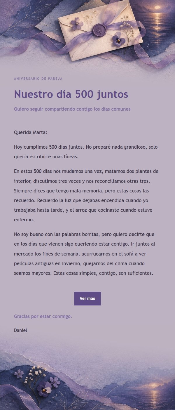 Carta de Amor Confesión Lila Tinta 2