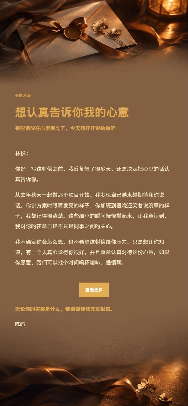 炭黑琥珀告白求爱信