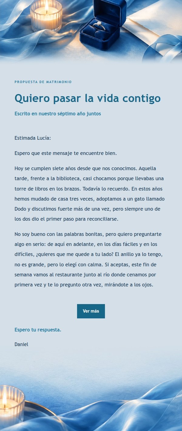 Carta de Propuesta en Azul Cobalto