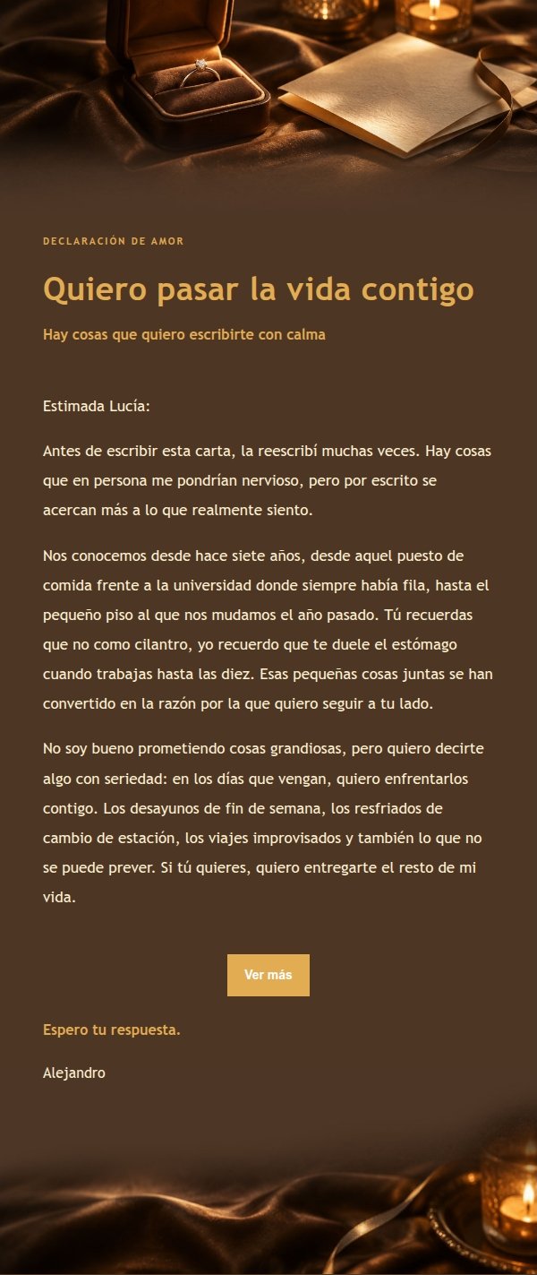 Carta de Propuesta en Ámbar y Carbón