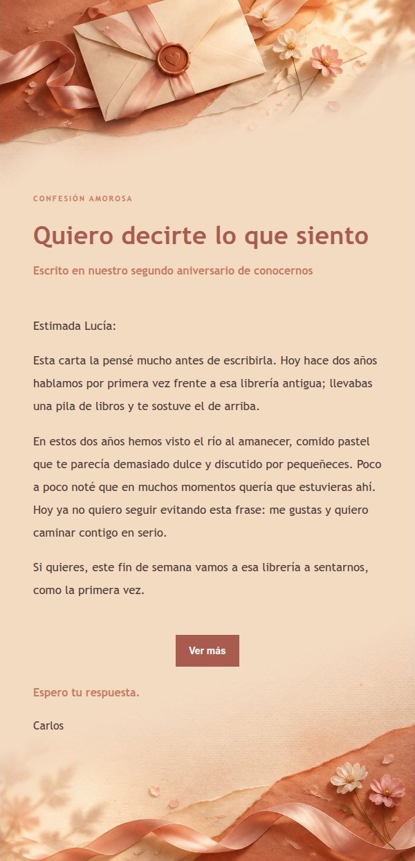 Carta de Amor Confesión Coral Champán