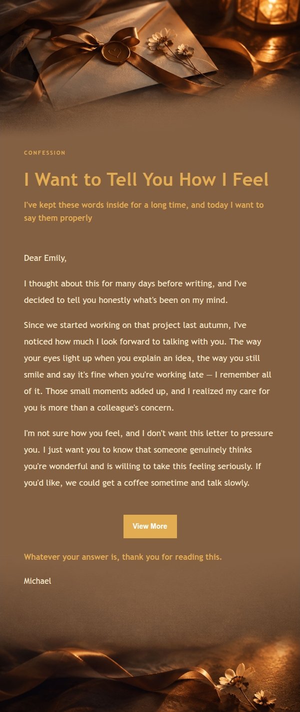Charcoal Amber Confession Love Letter
