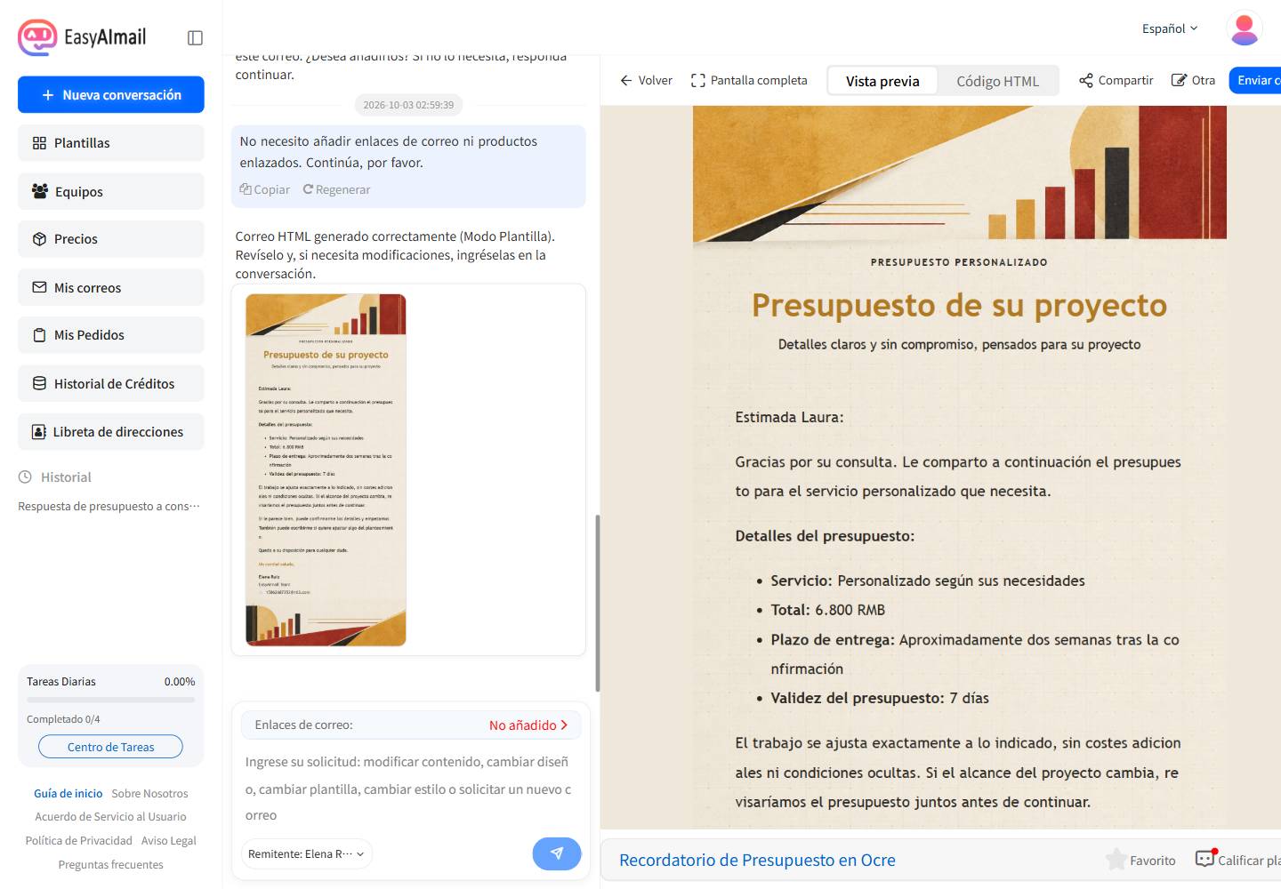 Cómo responder a una consulta de presupuesto de forma profesional