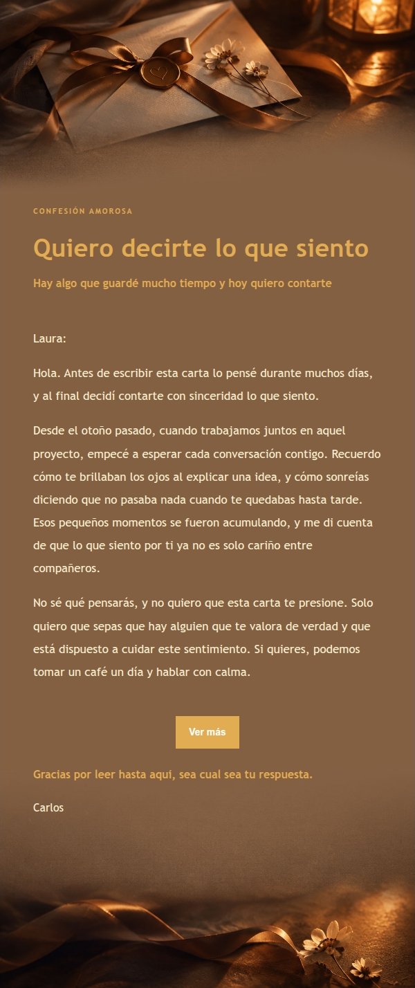 Carta de Amor Confesión Ámbar y Carbón
