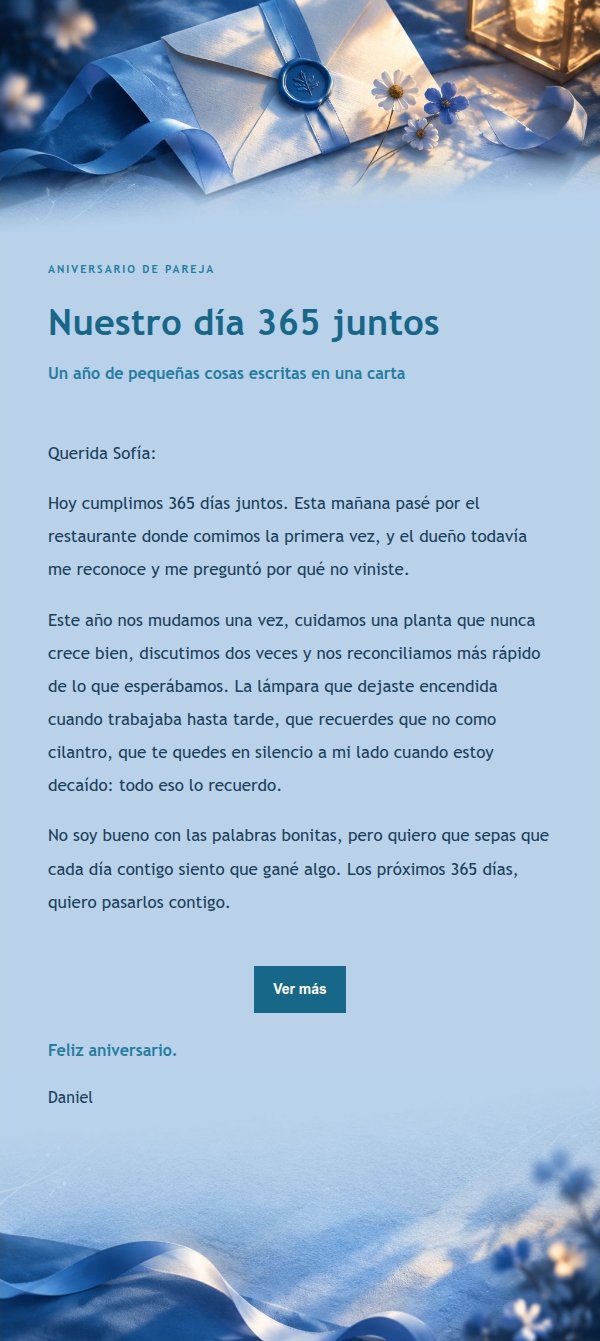 Carta de Amor Confesión Azul Cobalto 2
