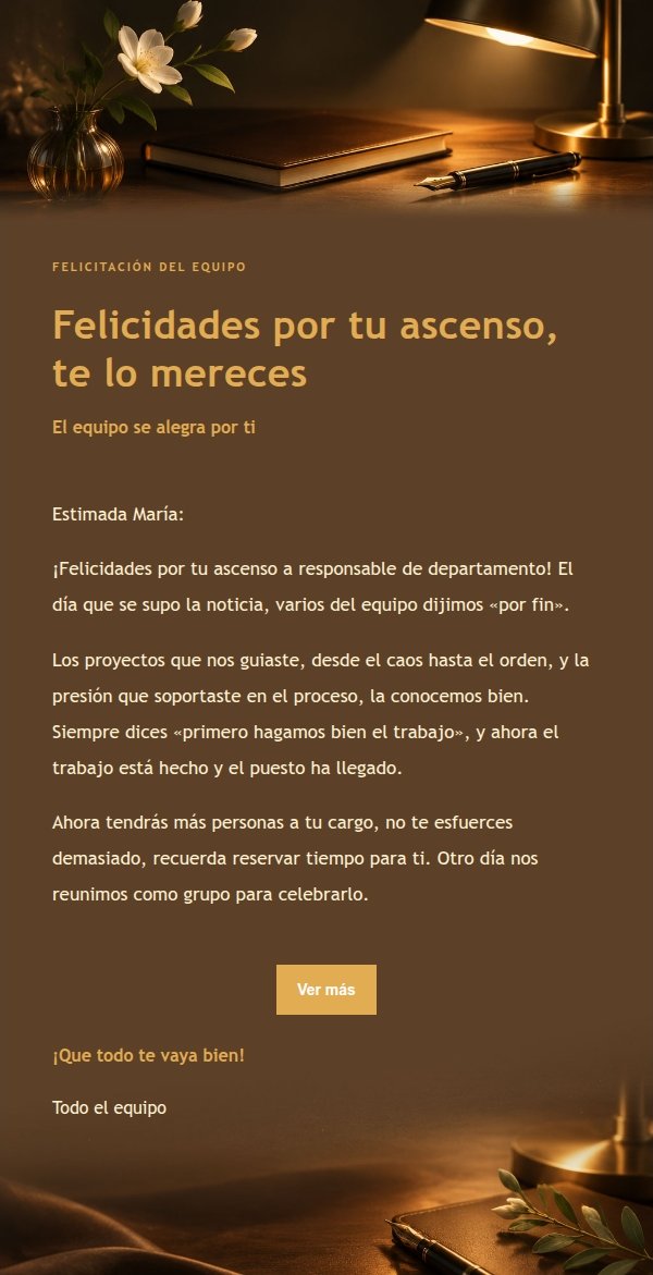 Felicitación por Ascenso en Carbón y Ámbar 2