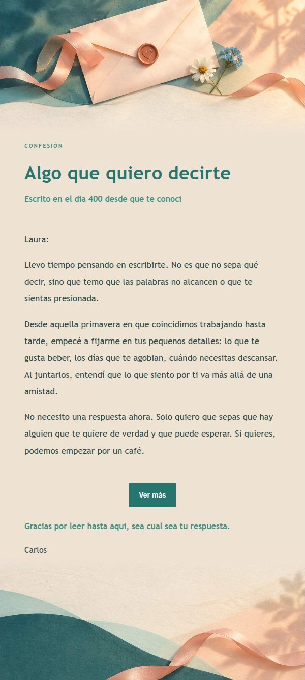 Carta de Amor Confesión Melocotón y Verde