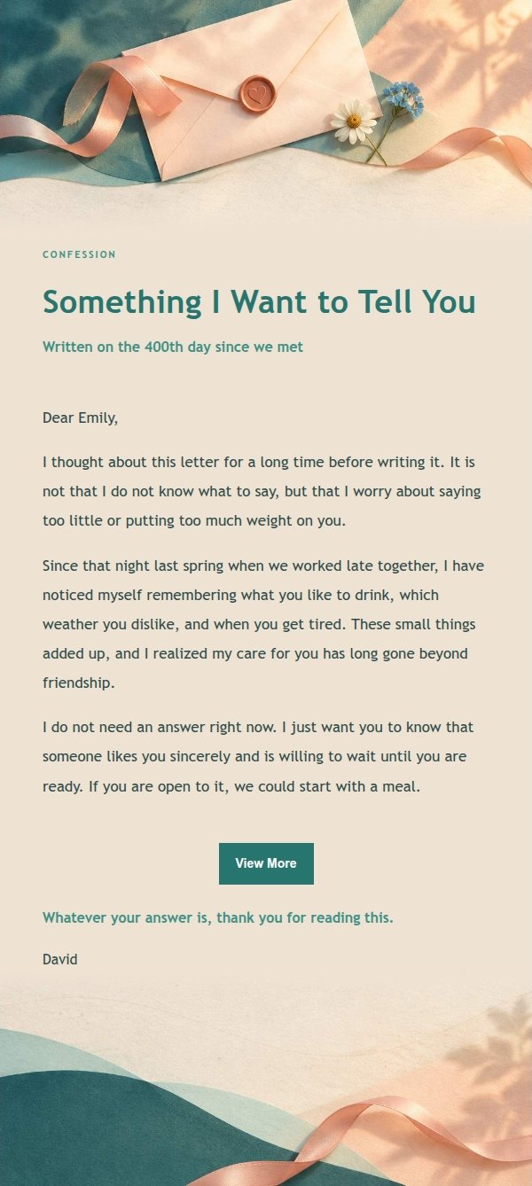 Peach & Sage Confession Love Letter