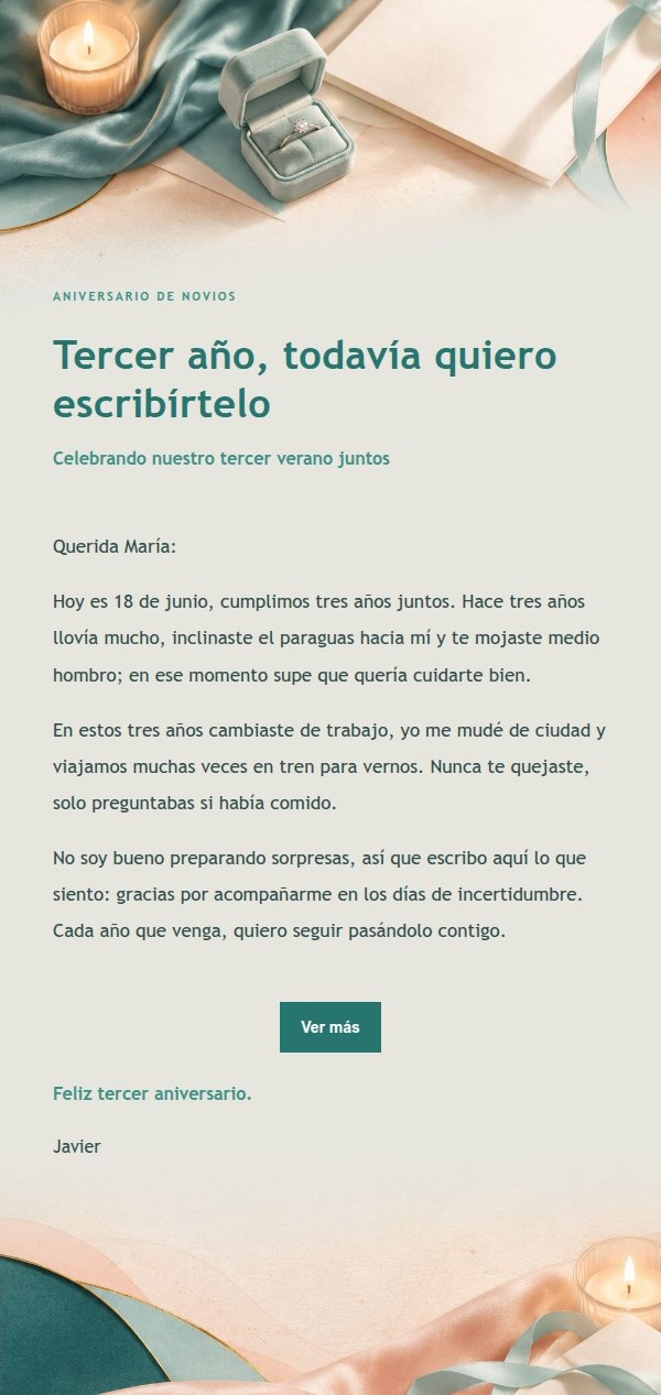 Carta de Propuesta en Melocotón y Verde 2