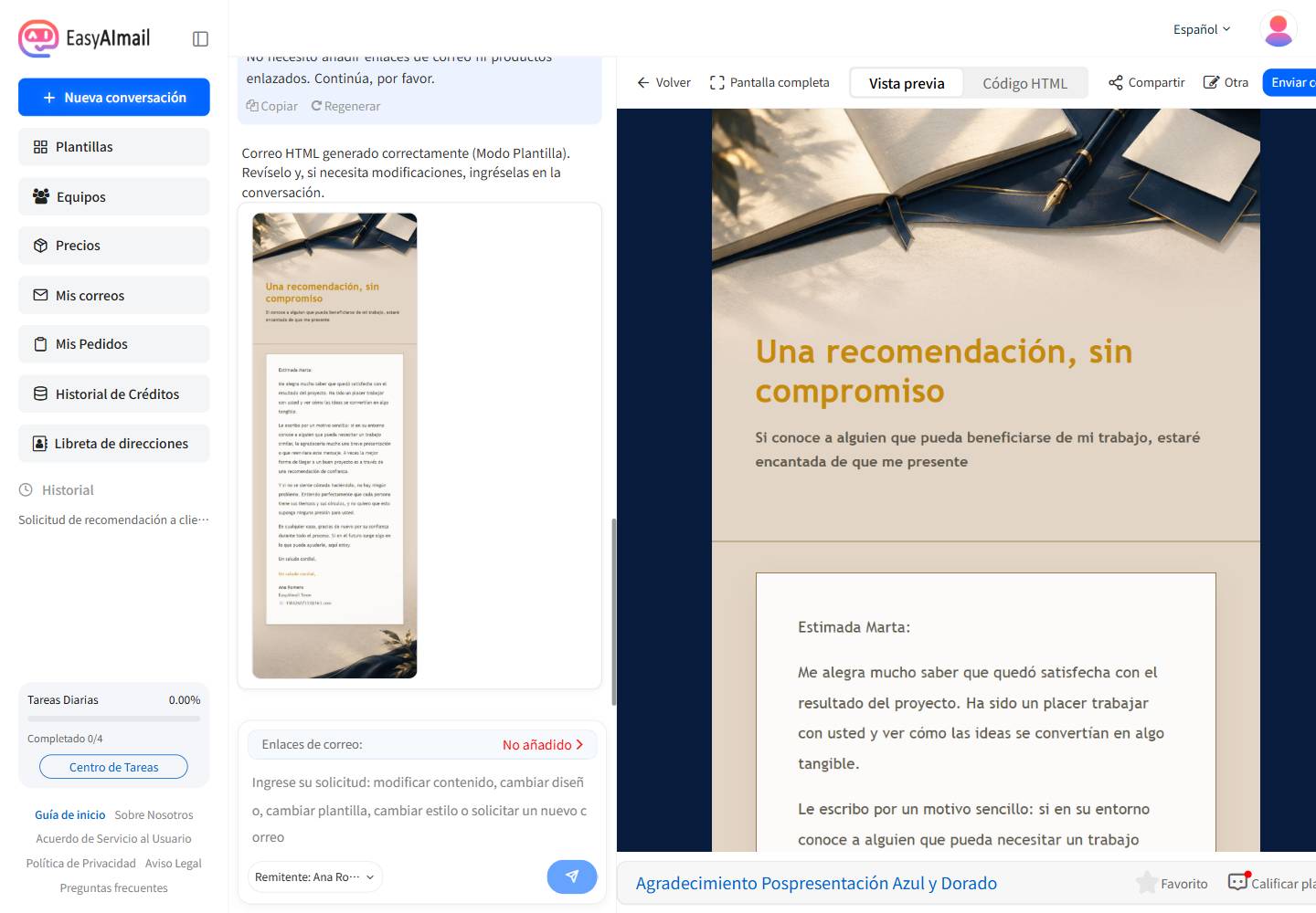 Cómo escribir一个correo para pedir una recomendación sin incomodar