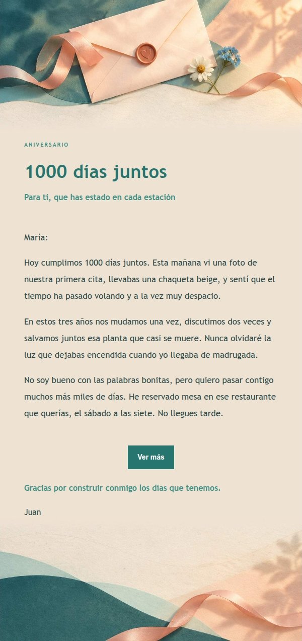 Carta de Amor Confesión Melocotón y Verde 2