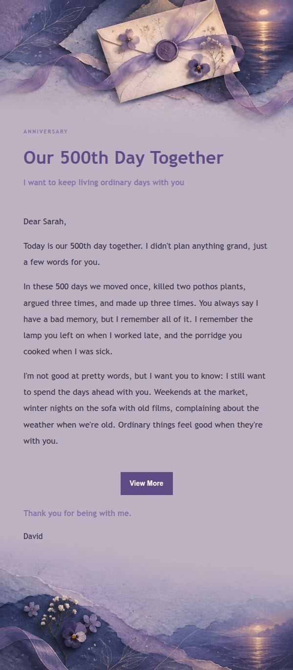 Lilac Ink Confession Love Letter 2