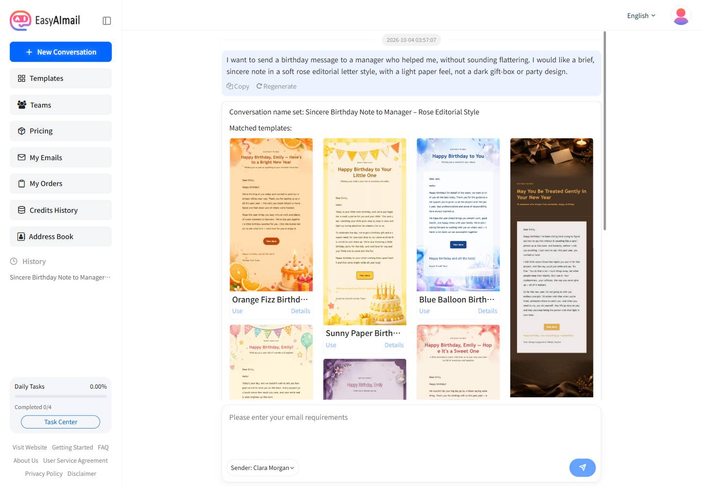 Birthday message for a manager template recommendations