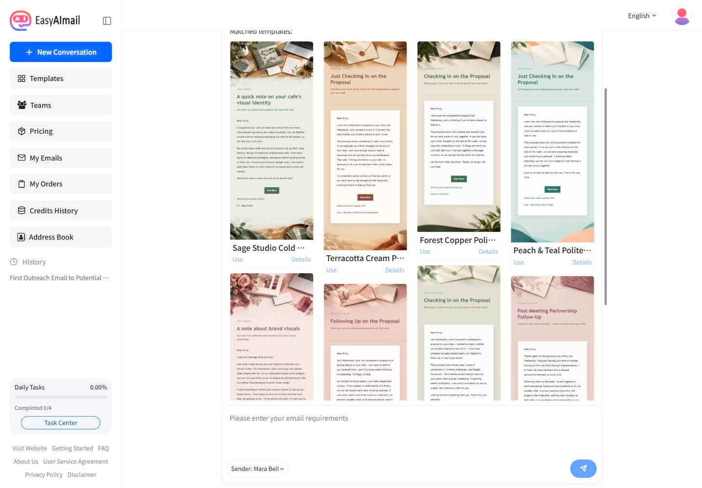 First email to a new client template recommendations