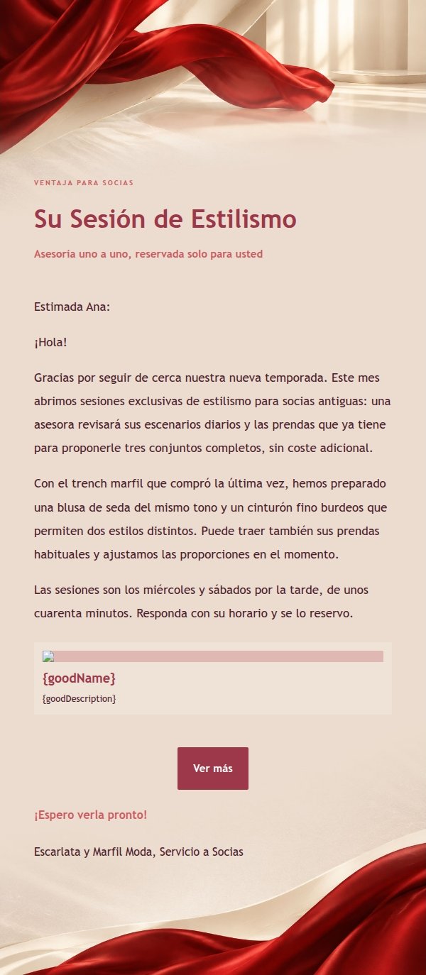 Carta de Moda Escarlata y Marfil 2