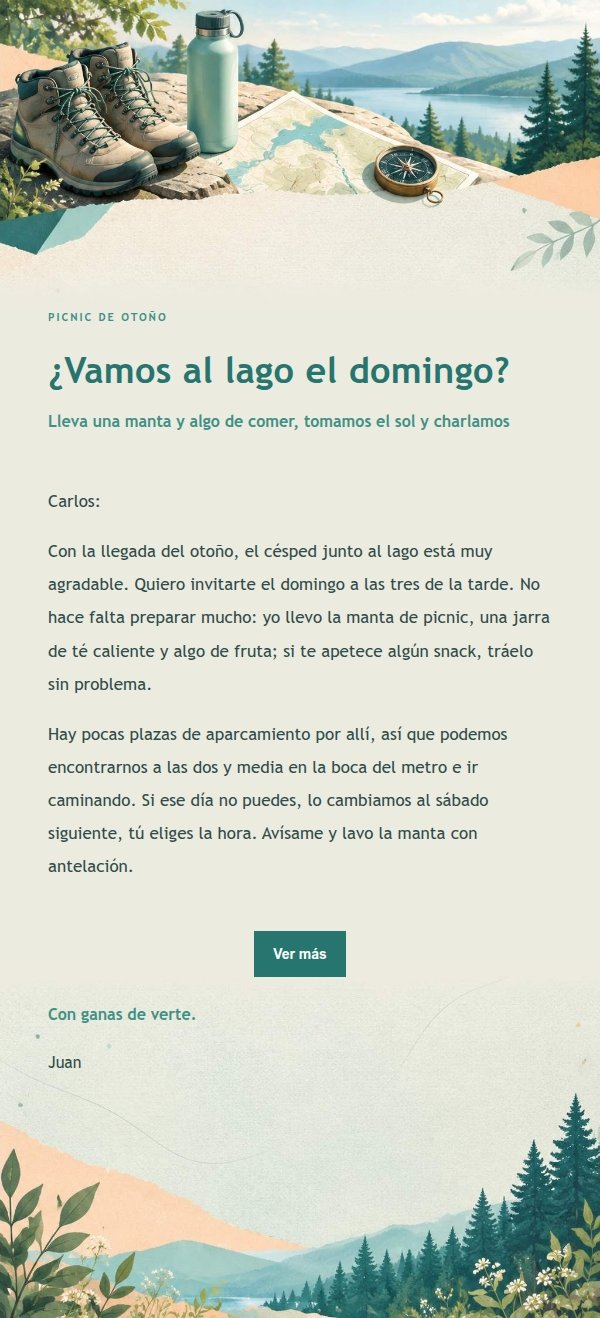 Invitación a Caminata Ligera Melocotón y Verde 2