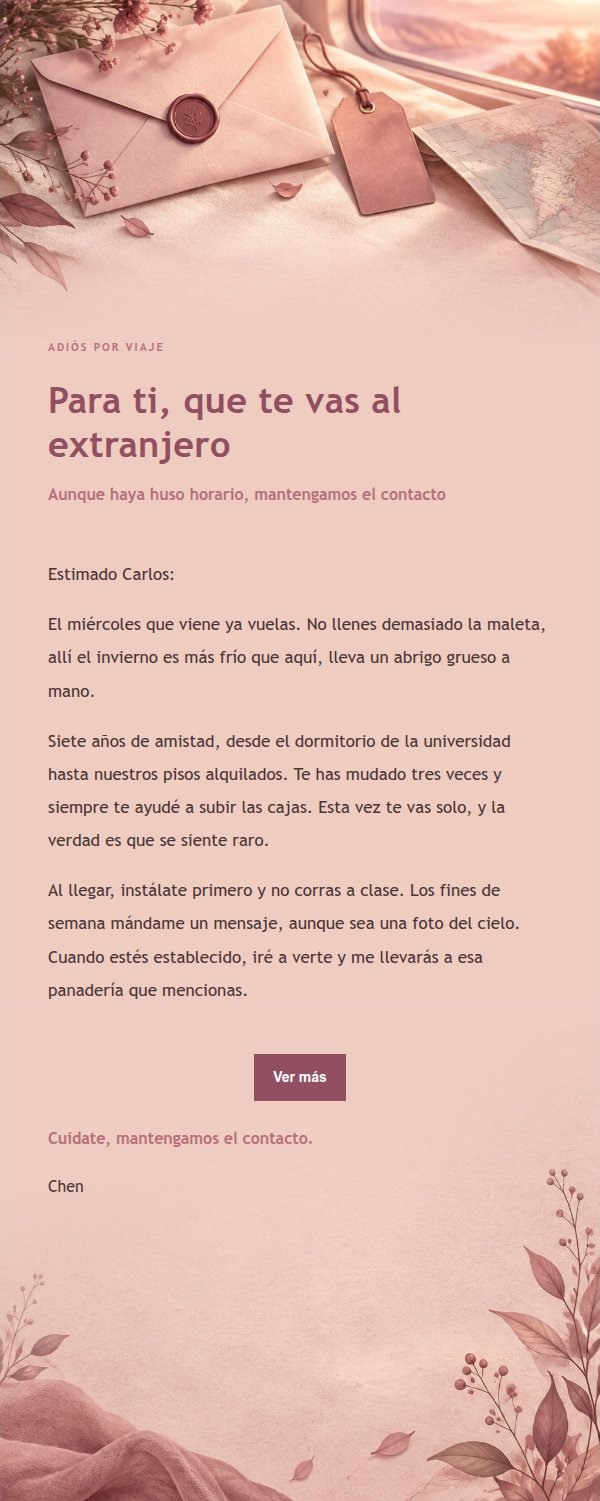 Carta de Despedida Estilo Editorial Rosa 2