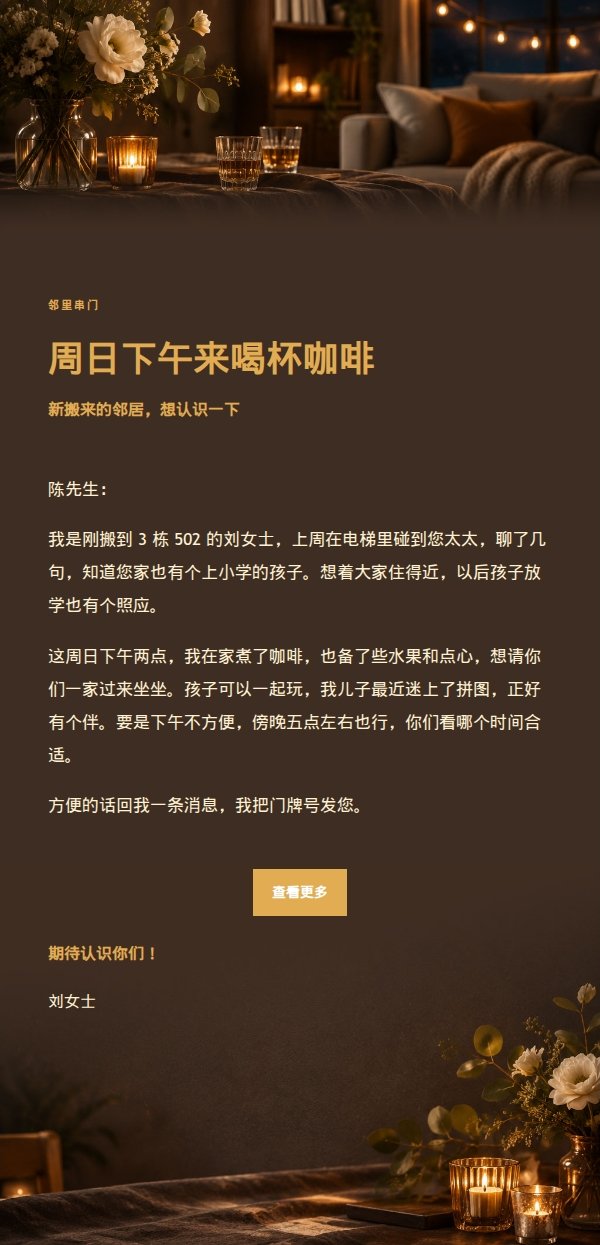 炭黑琥珀居家小聚邀请函 2