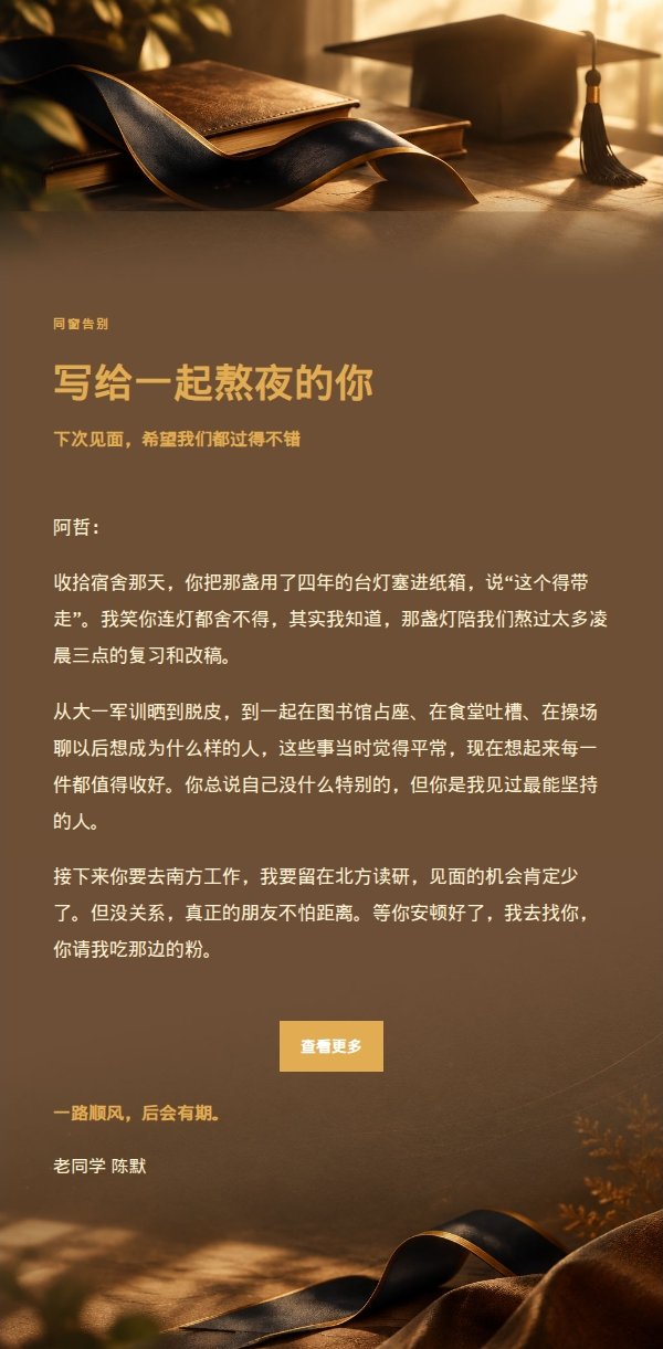 炭黑琥珀毕业祝贺信 2