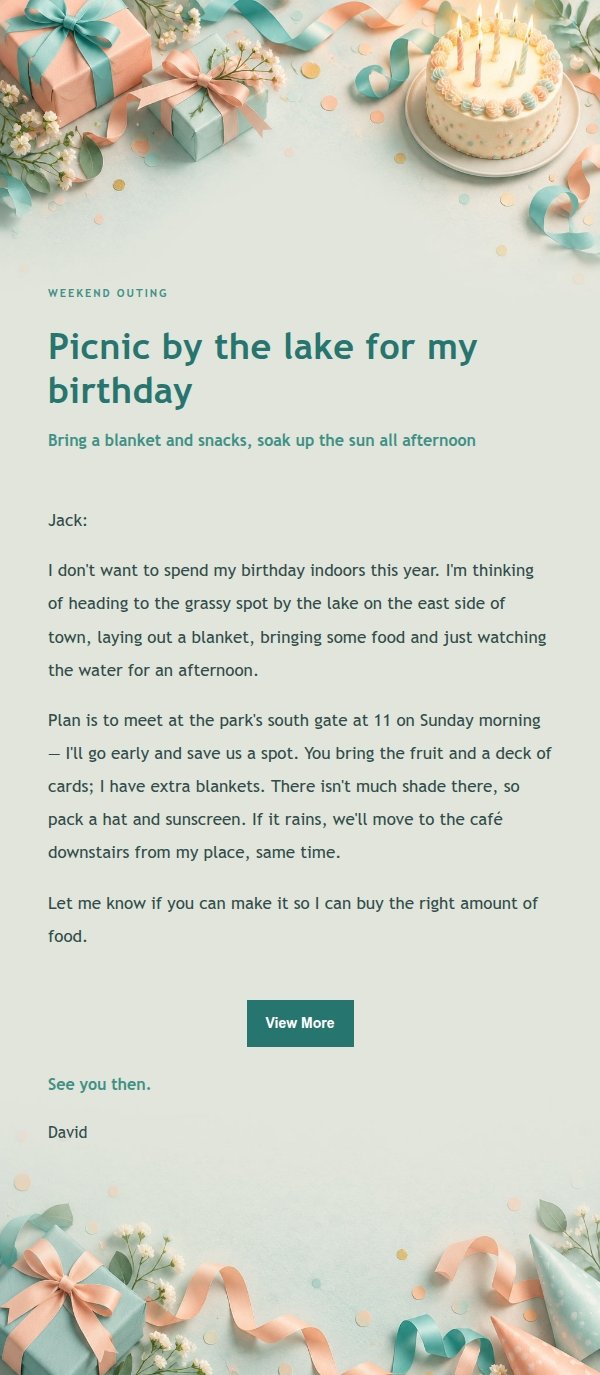 Peach & Teal Birthday Invite 2