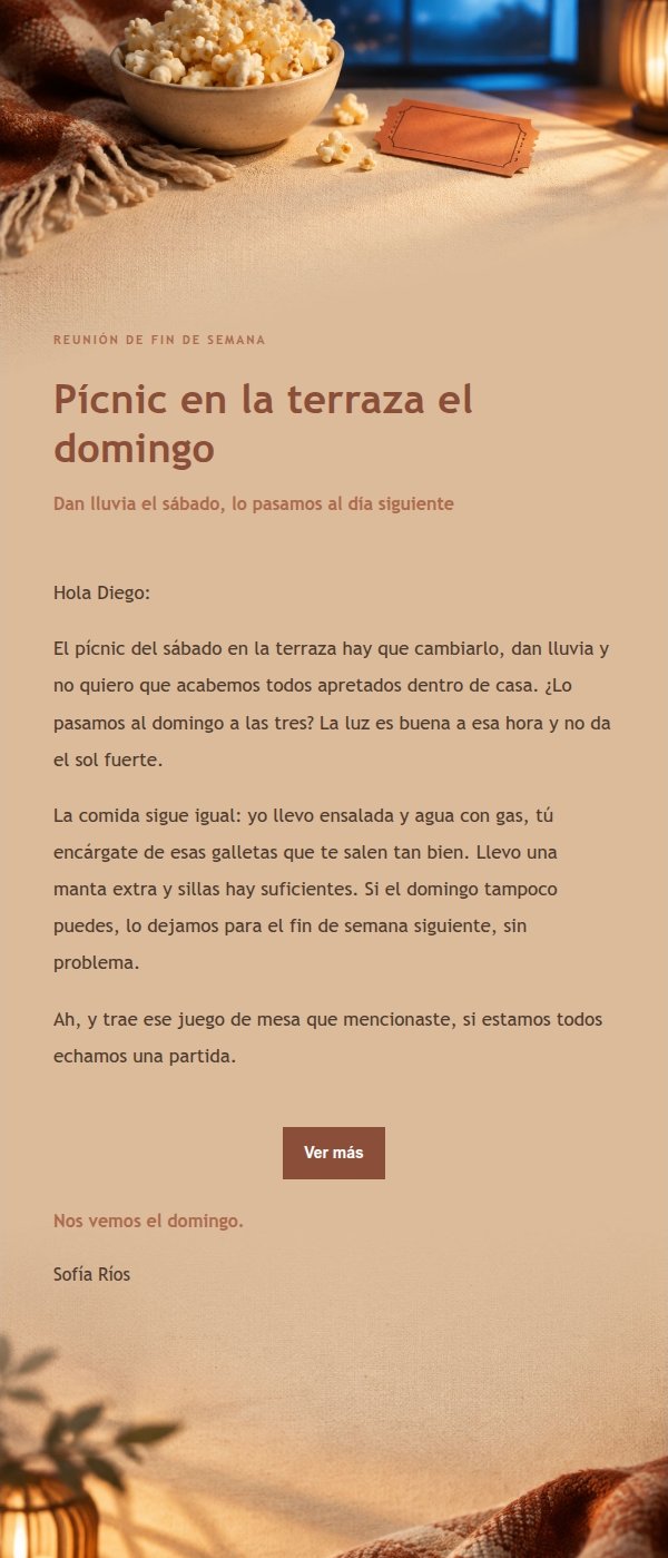 Invitación Cine en Casa Estilo Terracota 2
