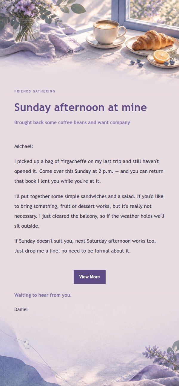 Lilac Ink Weekend Brunch Invite 2