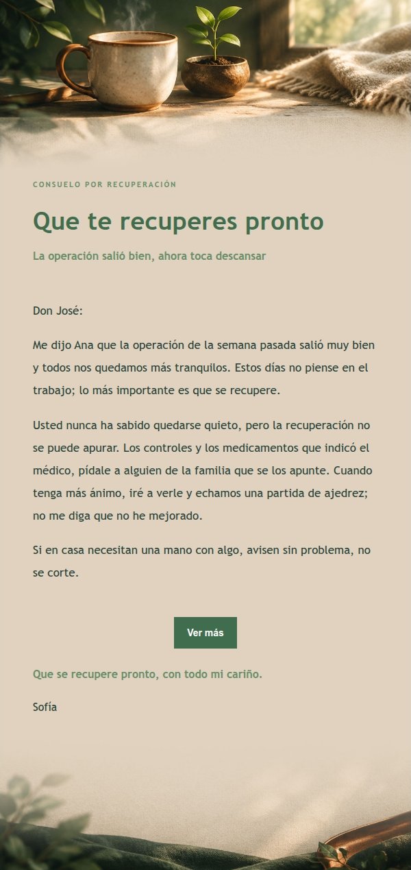 Carta de Ánimo en Tonos Bosque y Cobre 2