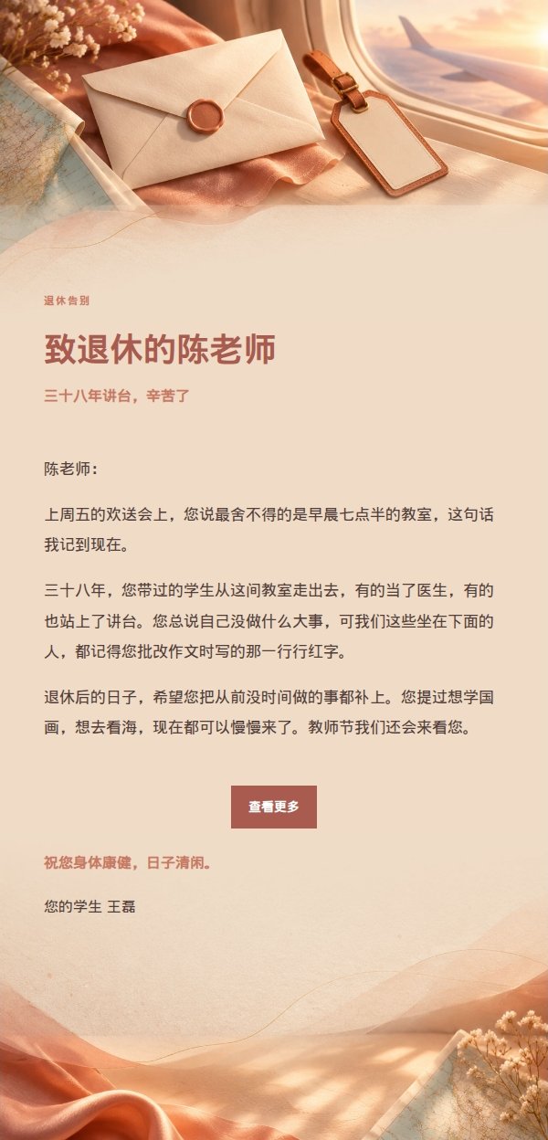 珊瑚香槟告别送行信 2