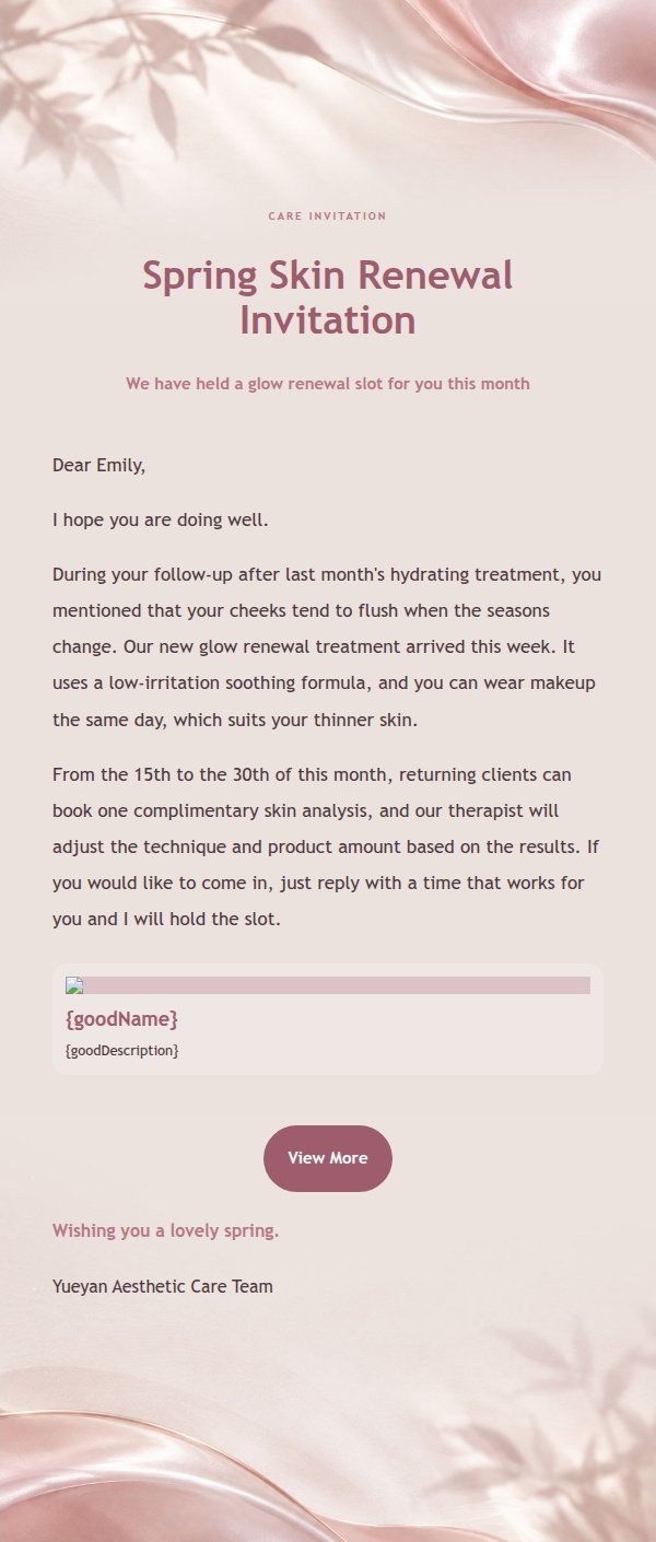 Pearl Rose Aesthetic Care Email
