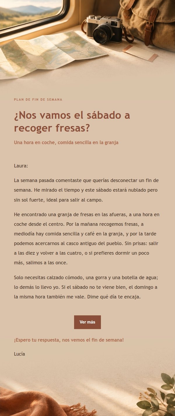 Invitación de Fin de Semana Estilo Terracota
