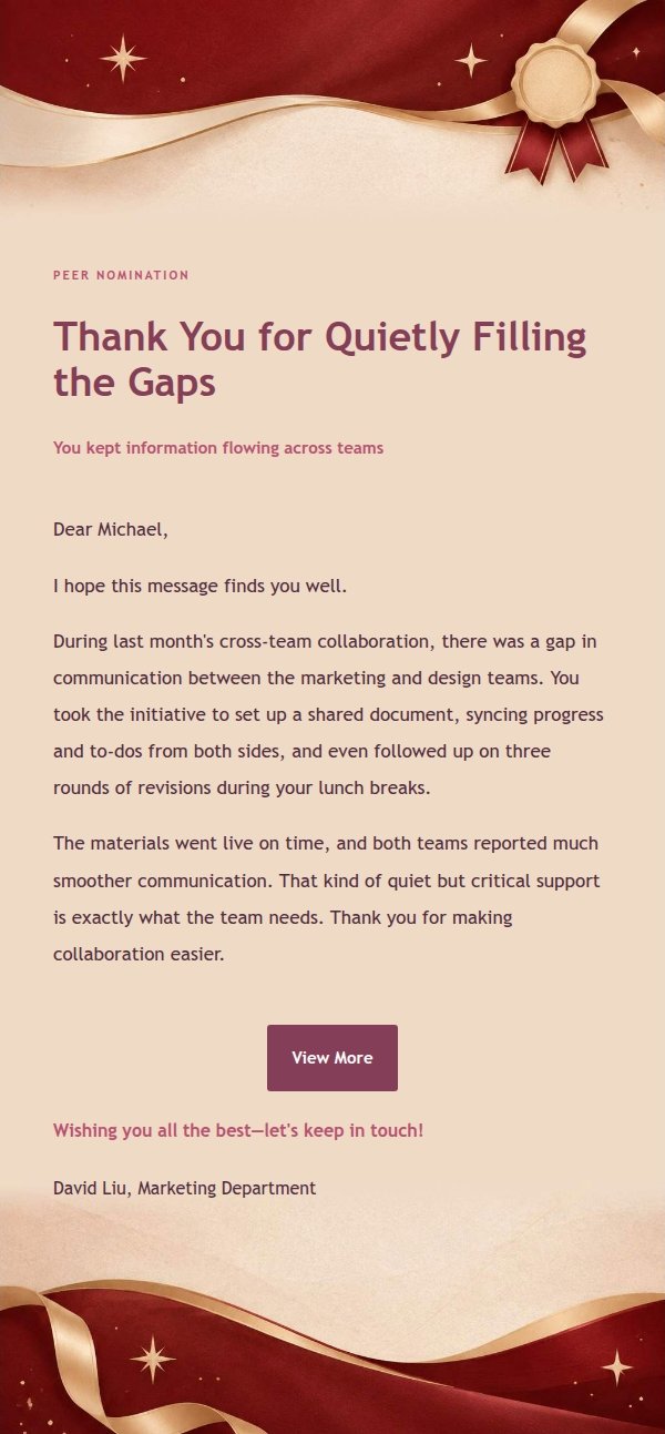Berry & Gold Colleague Appreciation Email 2