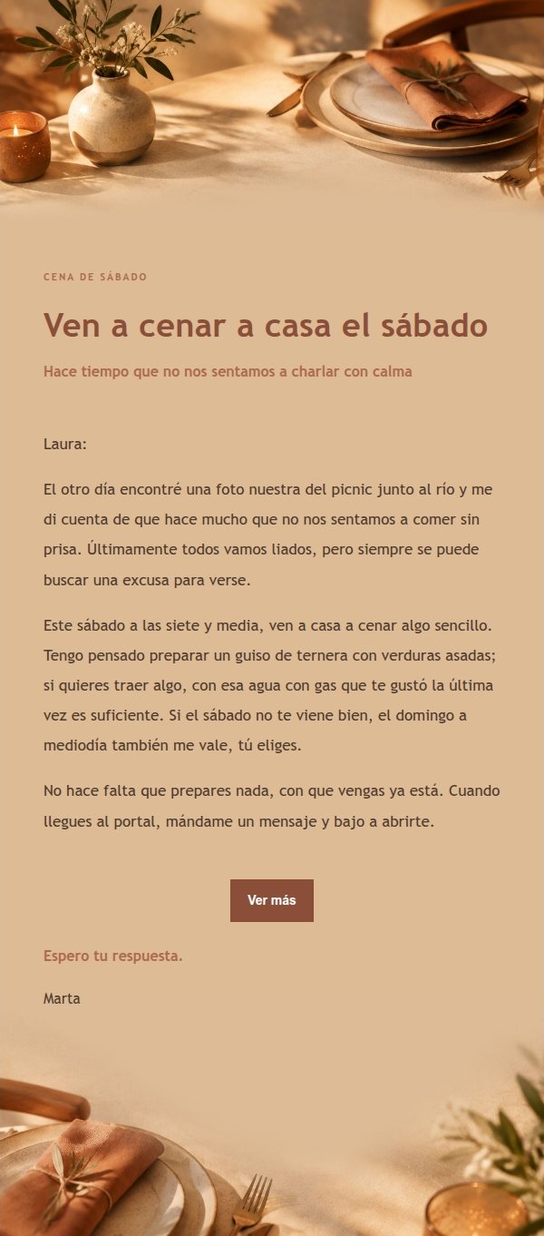 Invitación a Cena entre Amigos Estilo Terracota