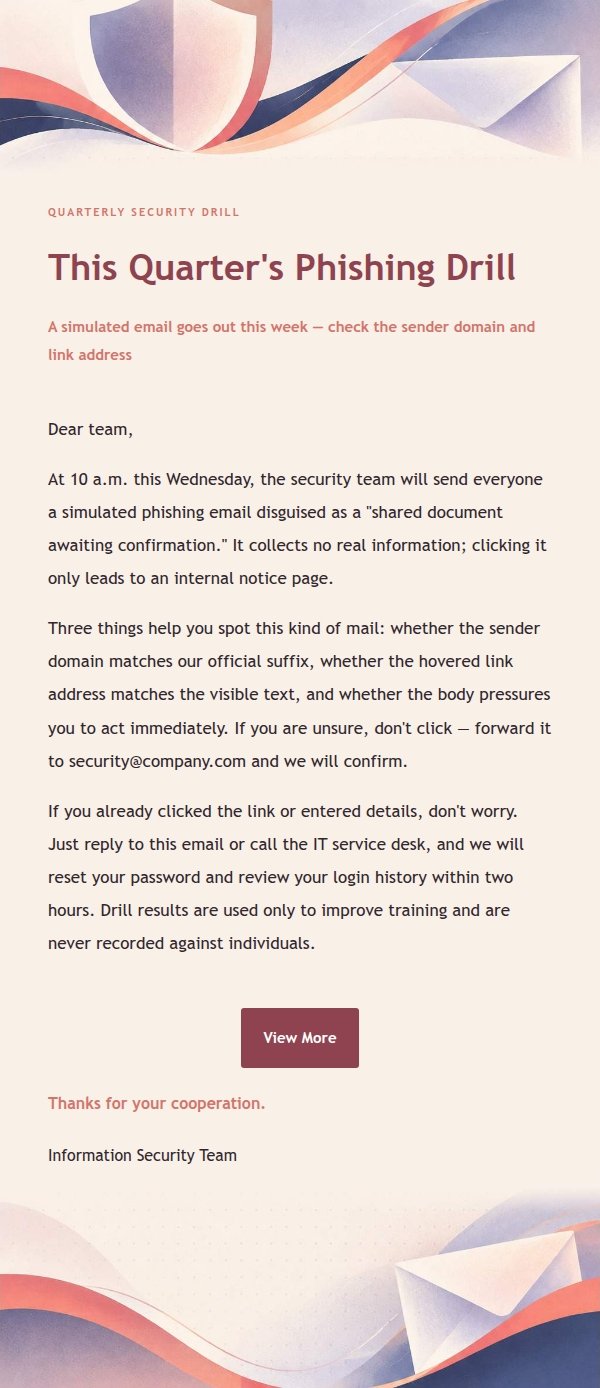 Coral & Ink Security Awareness Email