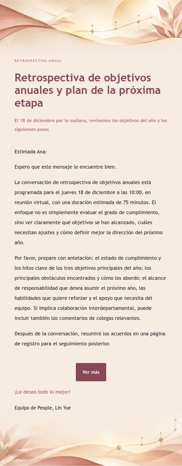Correo de Revisión de Crecimiento Rosa y Tinta 2