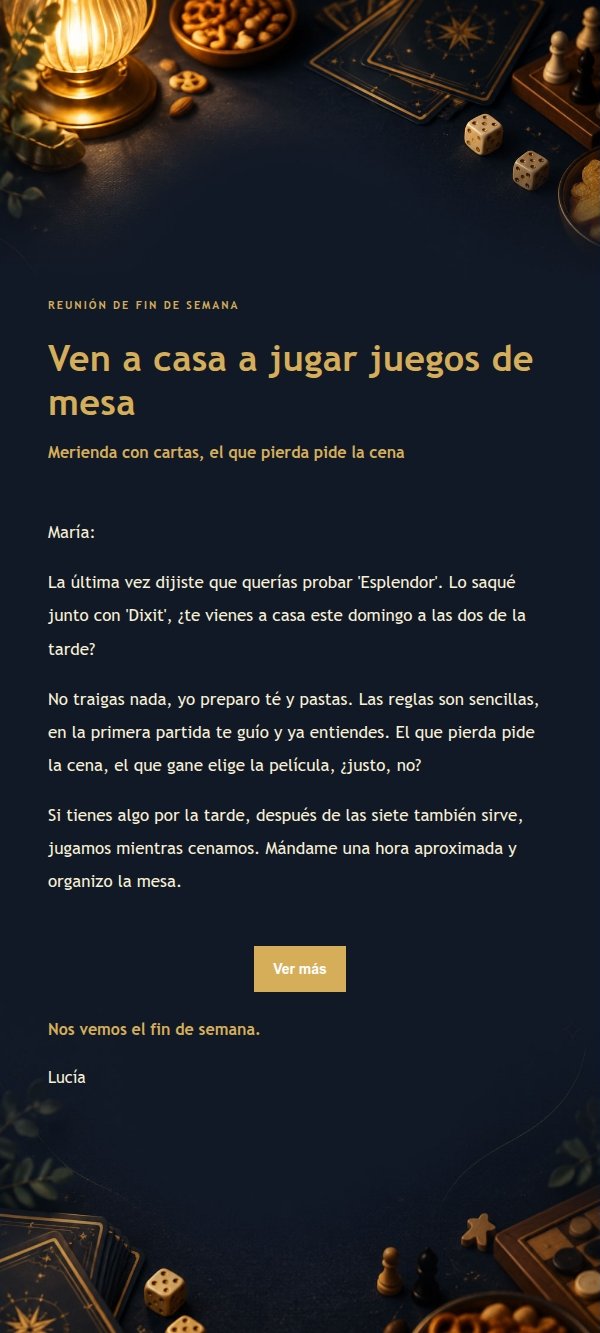 Invitación Noche de Juegos de Mesa Azul y Dorado 2