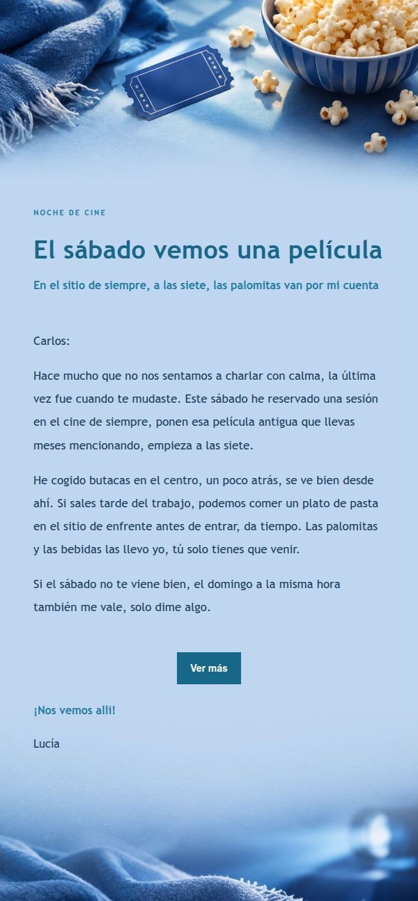 Invitación Cine Noche Azul Cobalto