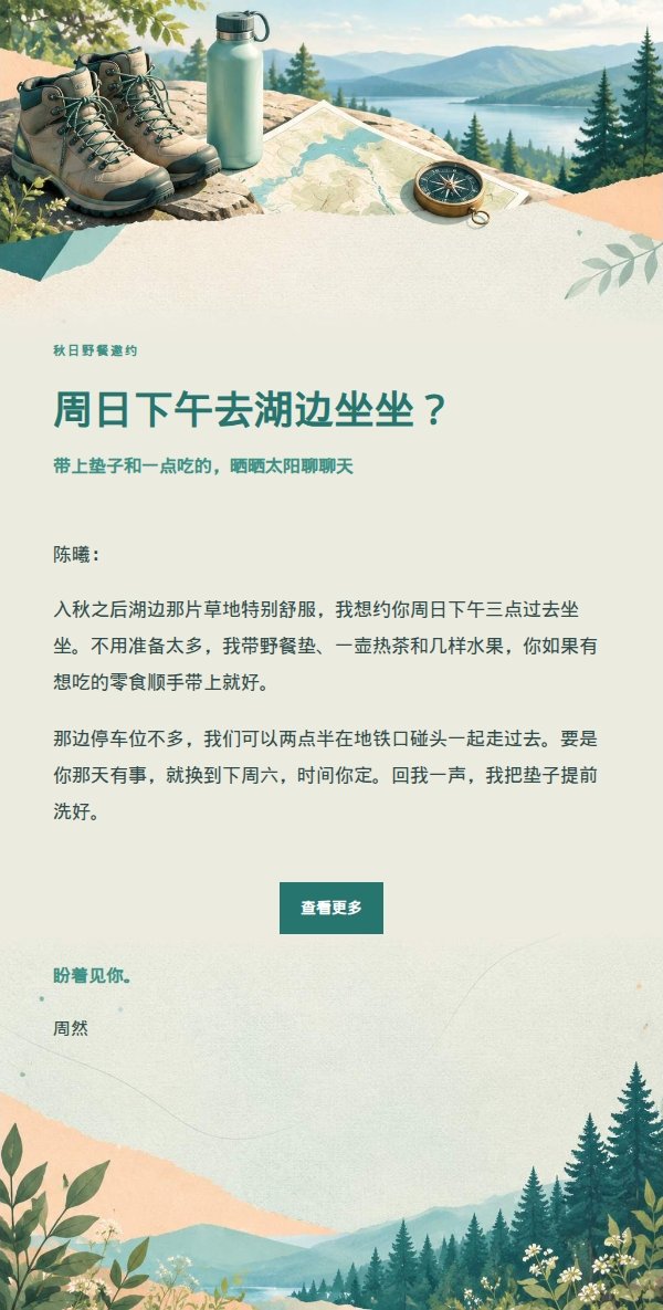 蜜桃青绿轻徒步邀约信 2