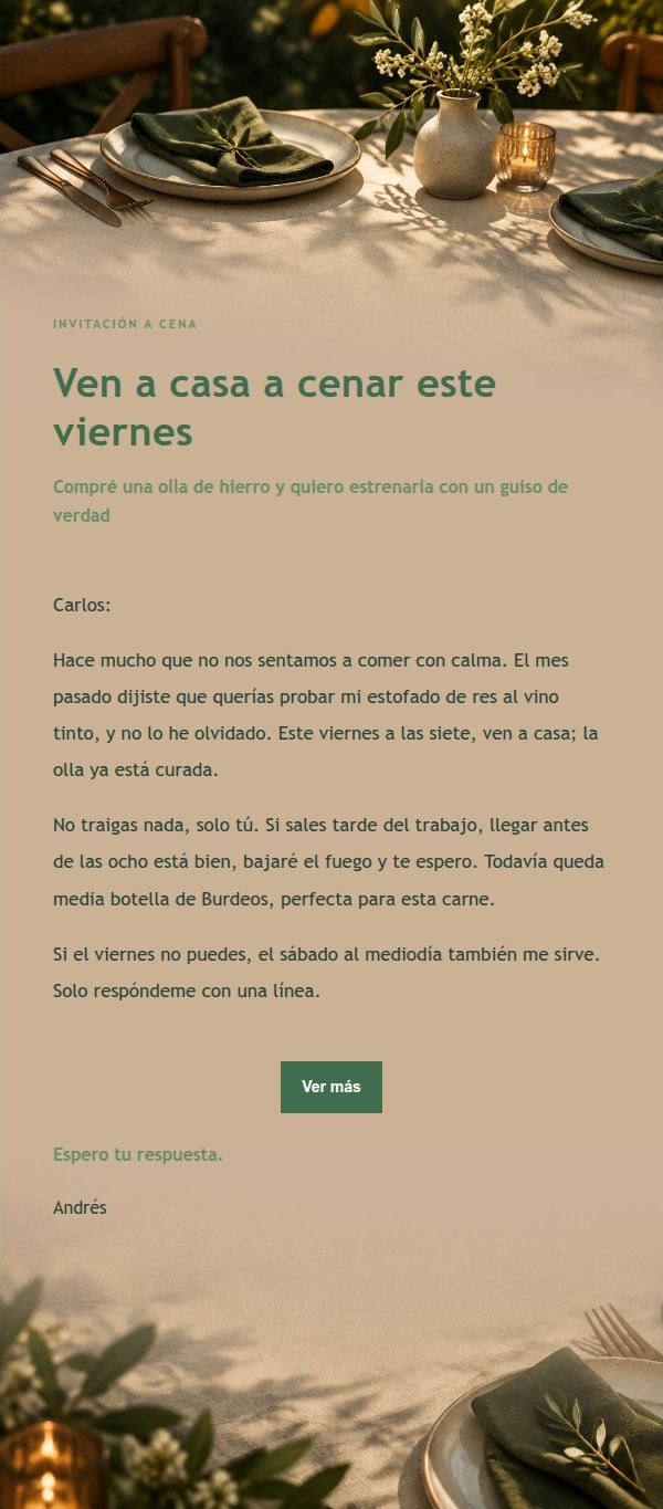 Invitación a Cena entre Amigos Estilo Bosque Cobrizo