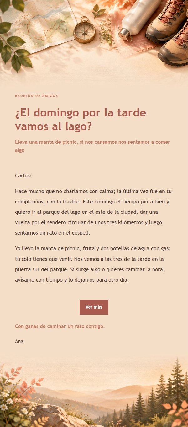 Invitación a Caminata Ligera Coral Champagne 2
