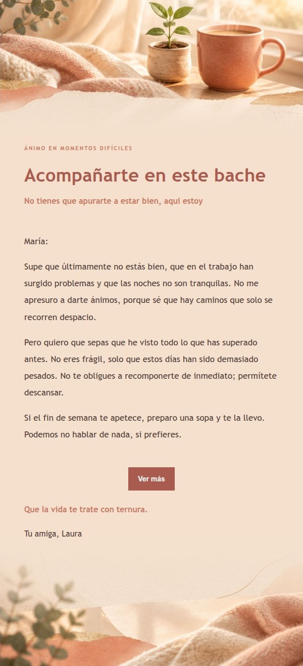 Carta de Ánimo Coral y Champán