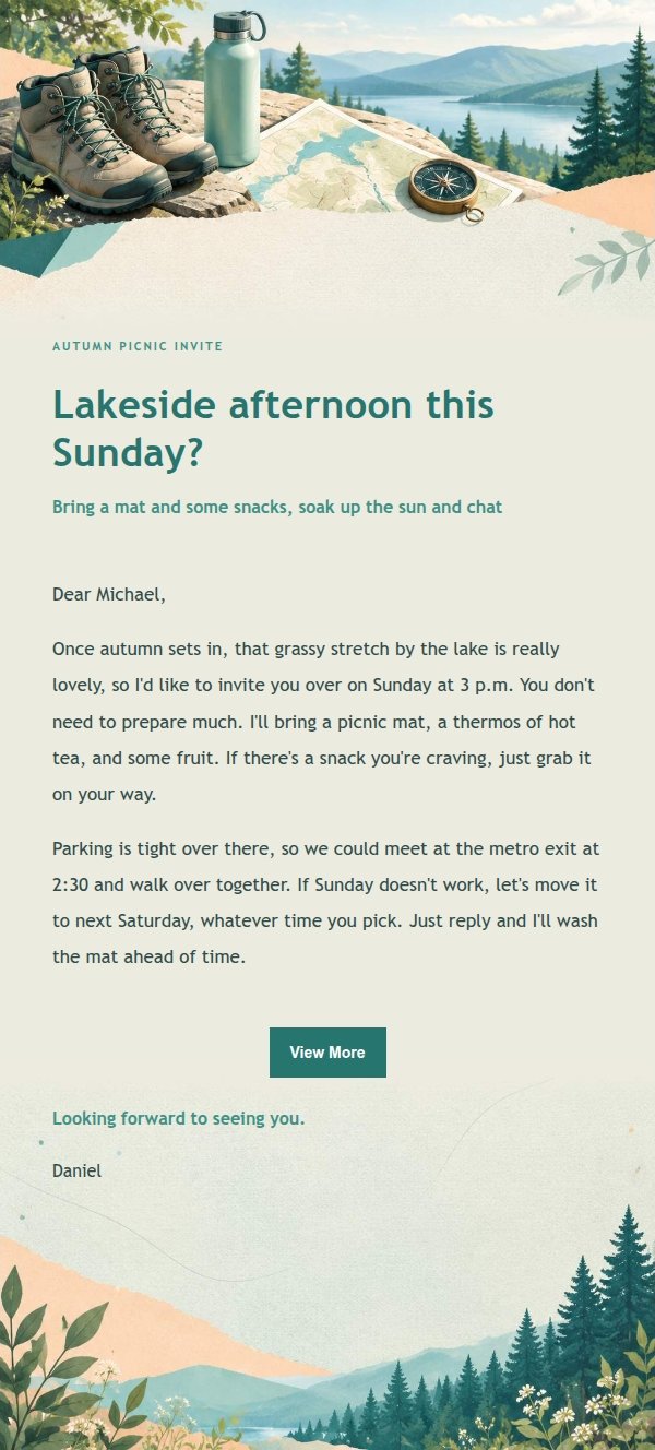 Peach & Teal Light Hike Invitation 2