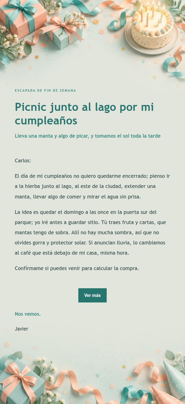 Invitación Cumpleaños Melocotón Verde 2