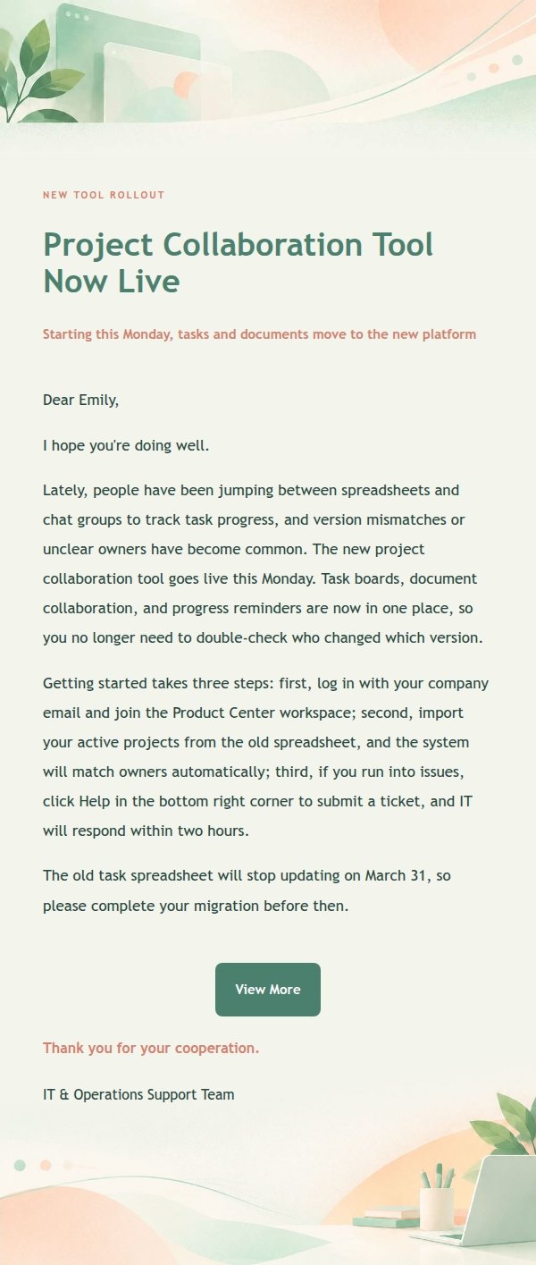 Mint Peach New Tool Rollout Guide