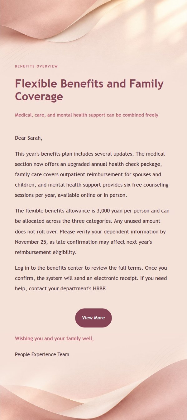 Rose & Cream Annual Benefits Confirmation 2